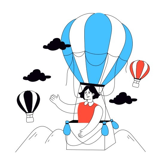 Hot Air Balloon, Fire Balloon, Adventure Balloon, Gas Balloon, Cappadocia Festival illustration