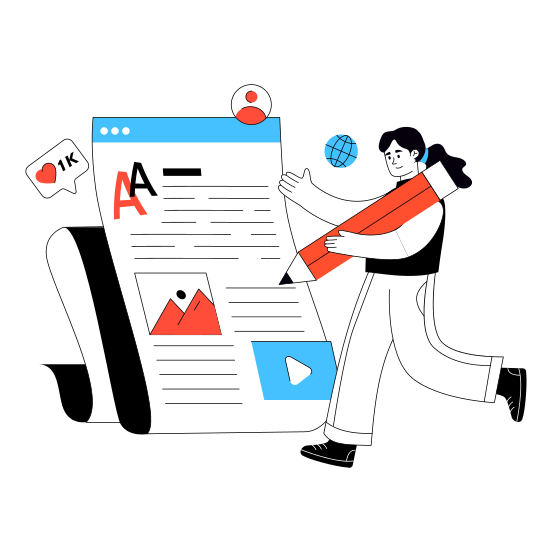 Book Writing, Copywriting, Writing, Content Writing, Content Writer illustration