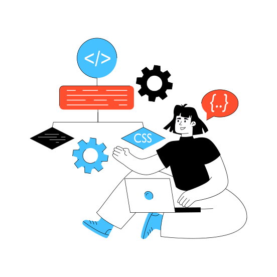 Programming, Software Development, Html Coding, Development Algorithm, Web Developer illustration