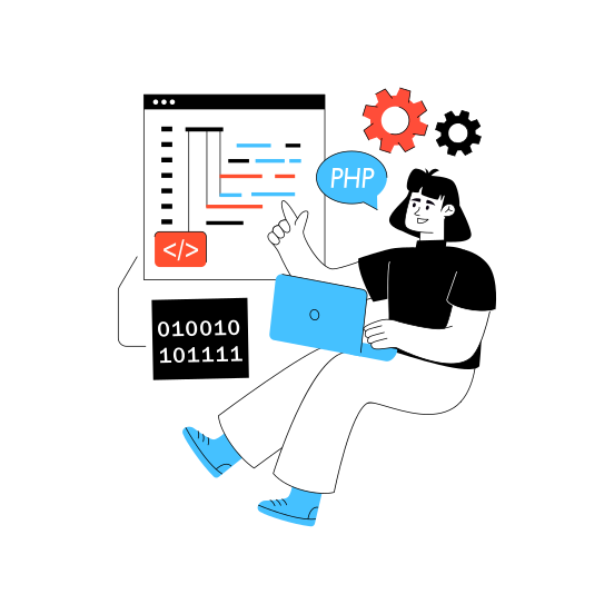 Programming, Software Development, Html Coding, Php Development, Web Developer illustration