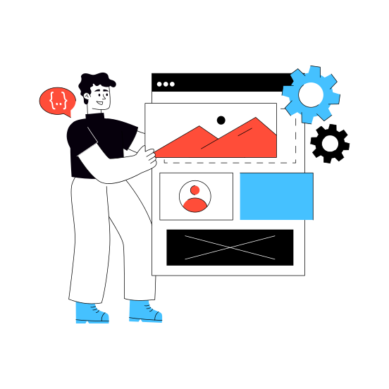 Web Design, Website Design, Web Mockup, Designing Website Layout, Web Wireframe illustration