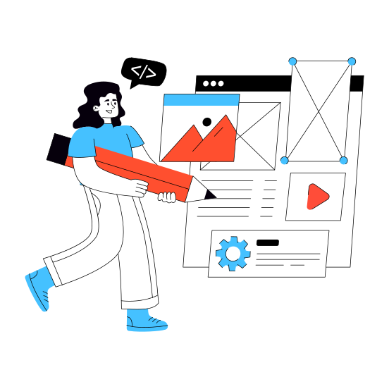 Web Design, Website Design, Web Mockup, Website Layout, Web Wireframe illustration
