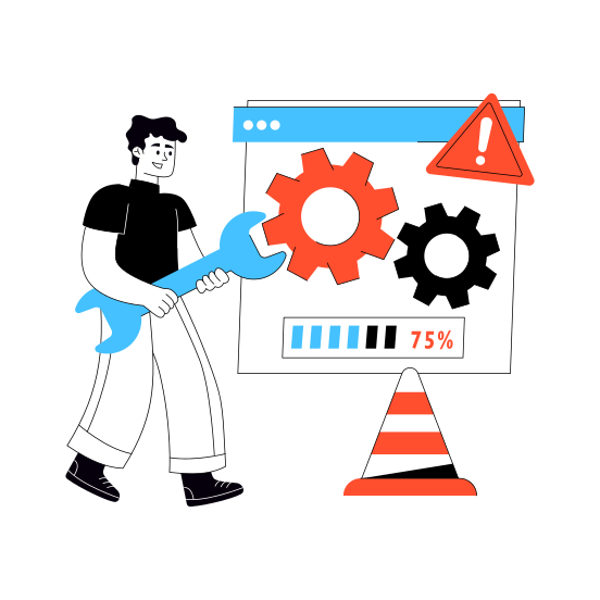 Web Setting, Web Configuration, Web Development, Website Maintenance, Website Development illustration