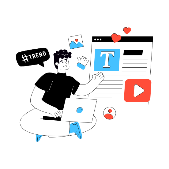Web Text, Text Website, Text Webpage, Online Text, Online Content illustration
