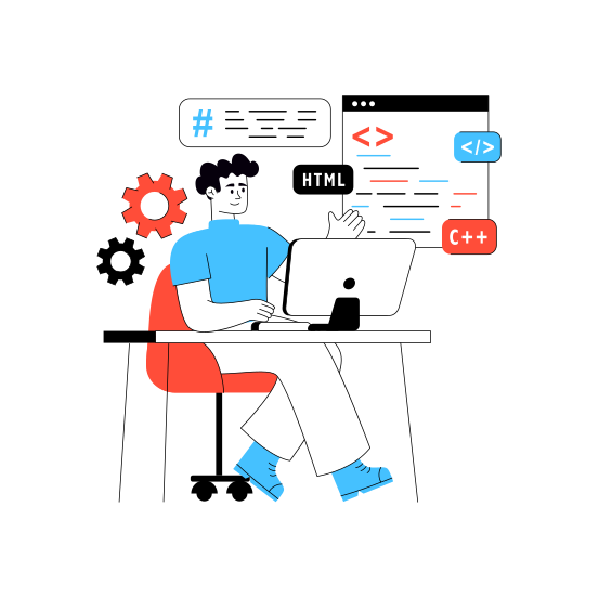 Website Programmer, Software Development, Html Coding, Web Development, Web Developer illustration
