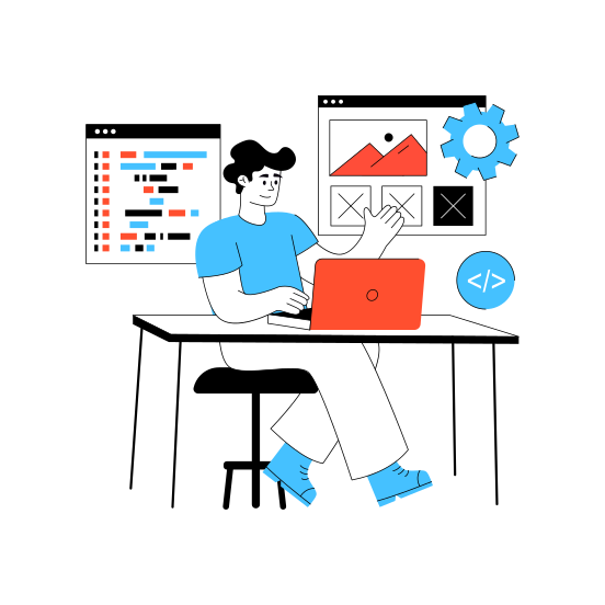 Website Programming, Software Development, Html Coding, Web Development, Web Developer illustration