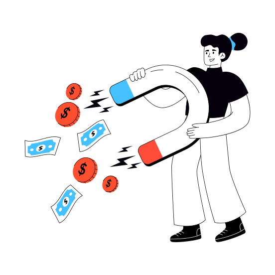 Attract Money, Attract Cash, Attract Dollar, Appeal Money, Investment illustration