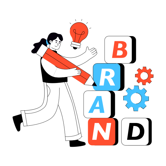 Business Branding, Brand Management, Brand Development, Brand Idea, Creative Brand illustration