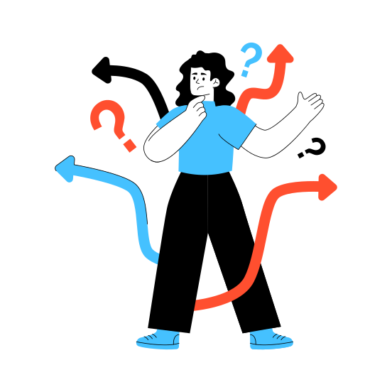 Choose Path, Path Selection, Decision Making, Business Path, Confusion illustration