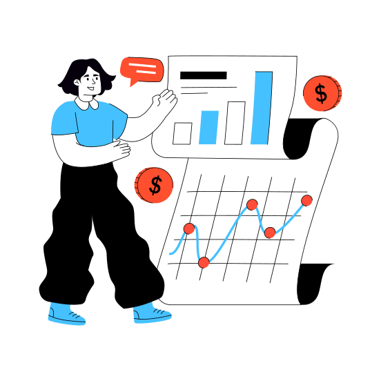 Financial Report, Data Analytics, Infographic, Statistics, Financial Data illustration