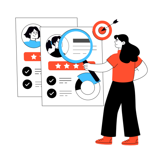 Headhunting, Search Profile, Search Resource, Search Talent, Looking For Employees illustration