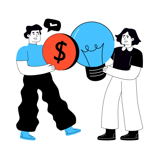Investment Idea, Creative Idea, Innovation, Bright Idea, Financial Idea illustration