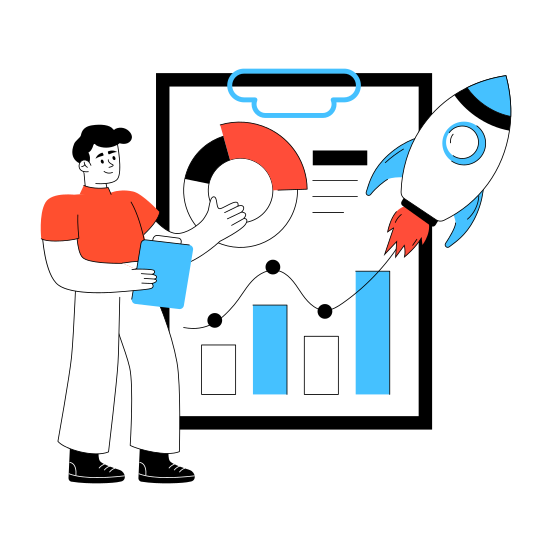 Launch Report, Data Analytics, Infographic, Statistics, Launch Data illustration