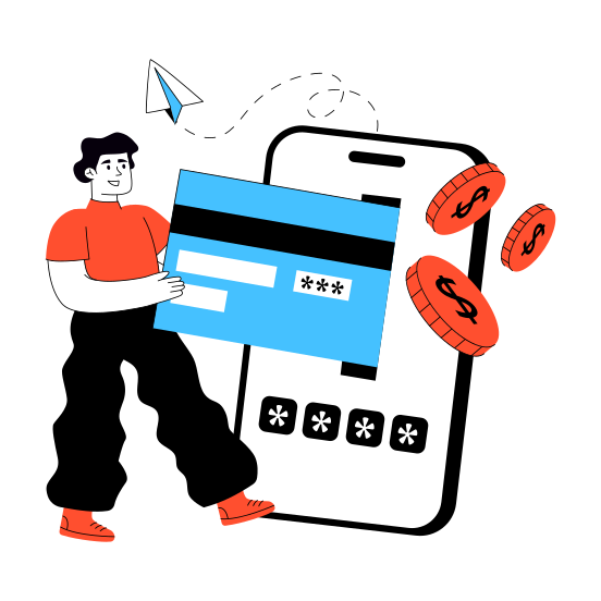 Mobile Card Payment, Online Payment, Epayment, Ecommerce, Secure Payment illustration