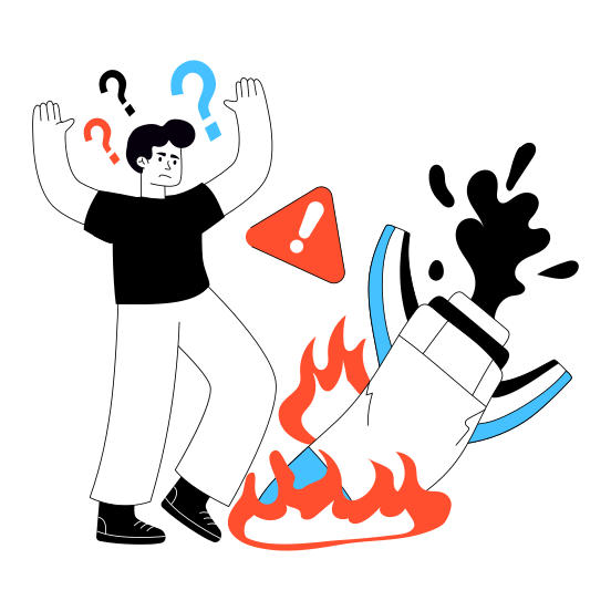 Startup Error, Startup Alert, Startup Failure, Startup Problem, Launch Problem illustration
