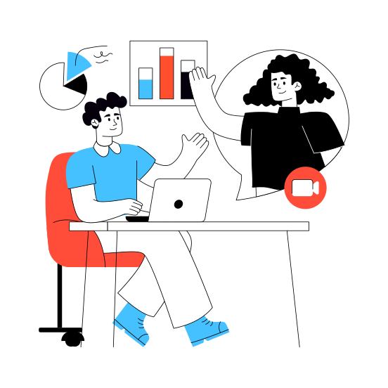 Video Chat, Video Call, Video Communication, Video Conversation, Face Chat illustration