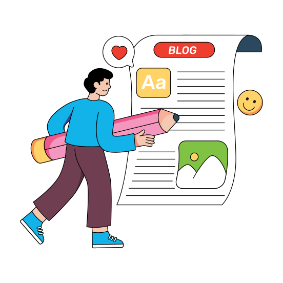 Content Writing, Blog Writing, Article Writing, Copywriting, Paper Writing, illustration