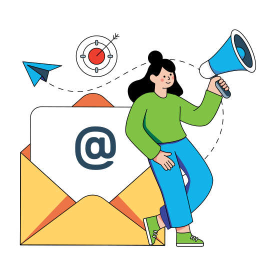 Mail Marketing, Mail Promotion, Mail Publicity, Mail Campaign, Email Marketing , illustration