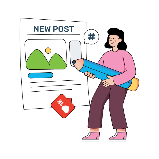 New Post, Social Media, Social Network, Social Platform, Post Writing , illustration