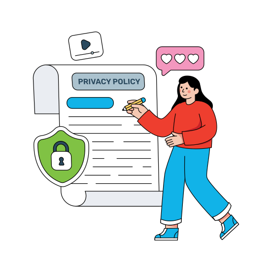Privacy Policy, Security Paper, Safety Paper, Security Document, Social Media Policy , illustration