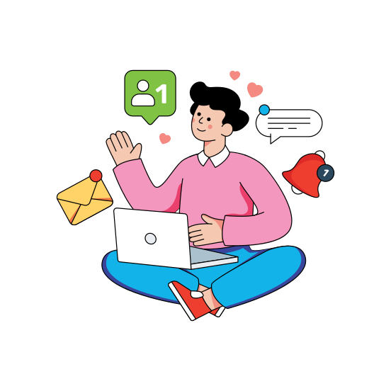 Social Comment, Social Media Notification, Social Media Network, Social Media Platform, Social Mail, illustration