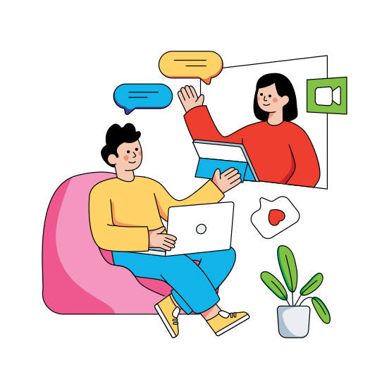 Social Media Chatting, Social Media Communication, Social Media Conversation, Social Media Discussion, Social Media Talking , illustration