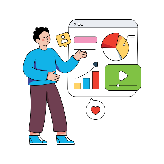 Social Media Data,,social Media Traffic, Social Media Analytics, Infographic, Statistics, illustration