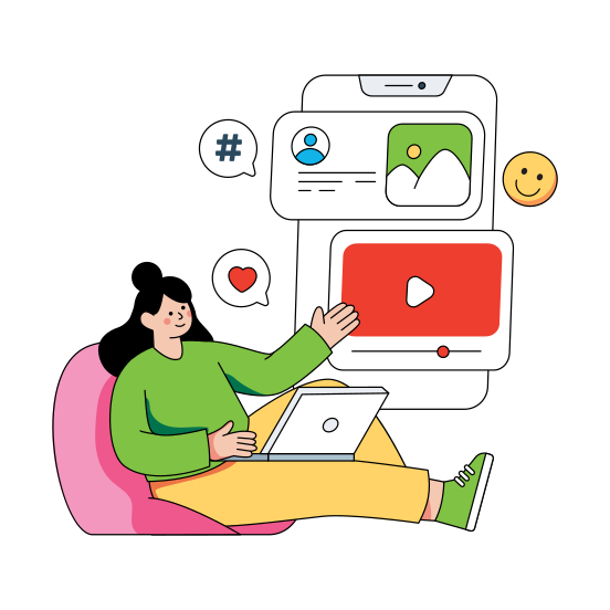 Social Media Platform, Social Media Network, Social Video, Mobile Video, Online Video , illustration
