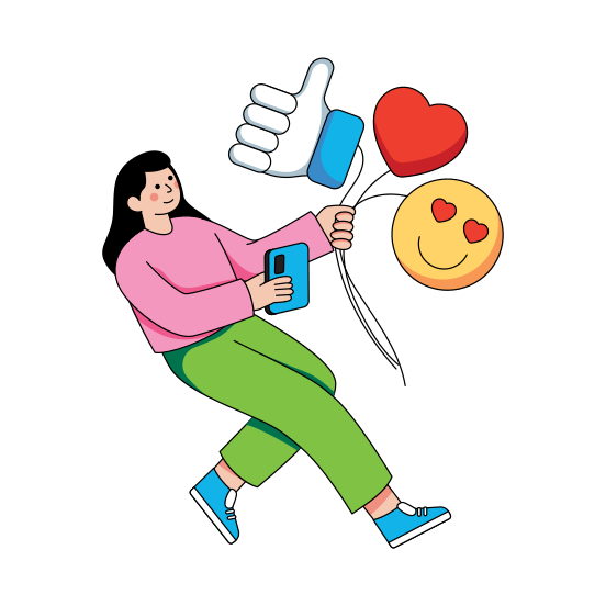 Social Media Reaction, Social Media Response, Social Media Feedback, Social Media Like, Social Sentiment , illustration