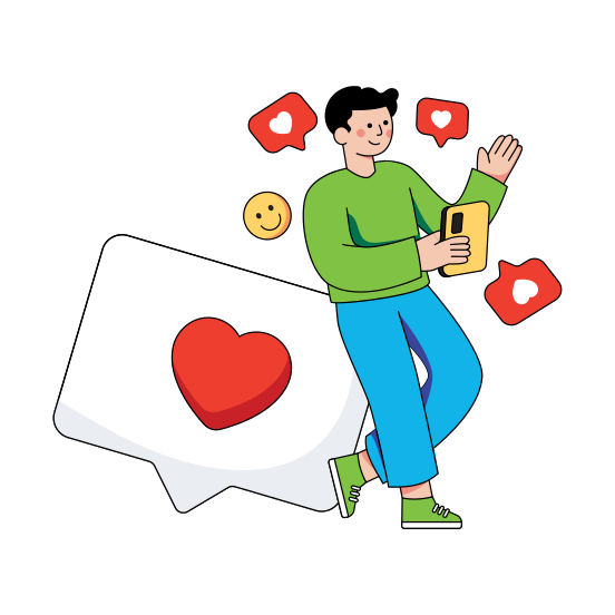 Social Media Reaction, Social Media Response, Social Media Feedback, Social Media Likes, Social Sentiment , illustration