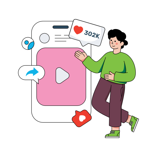 Viral Content, Online Content, Video Content, Mobile Content, Social Media Content , illustration