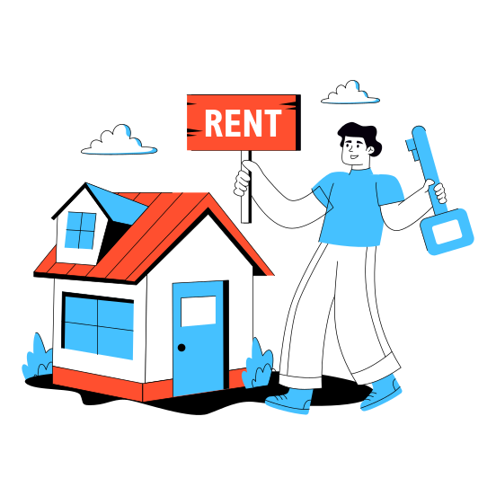 Home For Rent, House, Homestead, Accommodation, Residence illustration