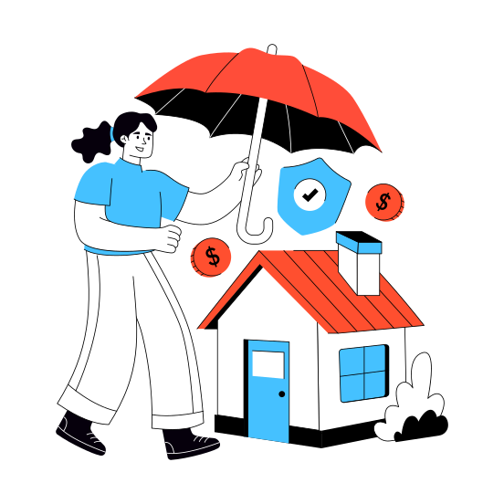 Home Insurance, Home Assurance, Home Security, Home Protection, House Insurance illustration