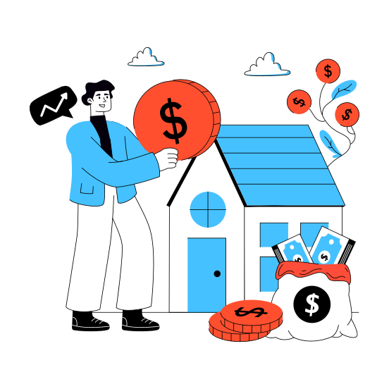 Home Payment, House Payment, Property Payment, Real Estate Payment, Cash Payment illustration