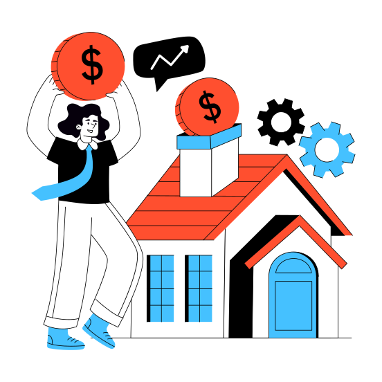 Home Savings Management, Home Development, Home Setting, Home Configuration, House Management illustration