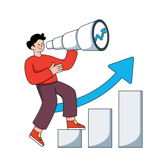 Business Foreseeing, Business Vision, Business Future, Business Prediction, Business Forecast , illustration