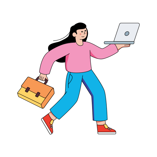 Businesswoman, Business Lady, Businessperson, Business Avatar, Businesswoman In Hurry, illustration