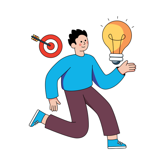Creative Idea, Business Idea, Innovation, Bright Idea, Idea Target, illustration
