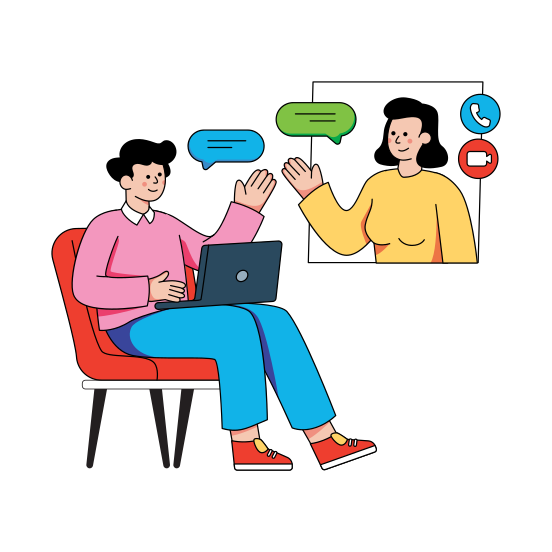 Online Meeting, Online Discussion, Online Collaboration, Online Communication, Online Conversation, illustration