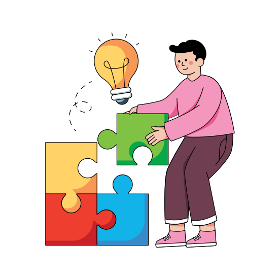 Problem Solving, Brainteaser, Business Solution, Riddle, Jigsaw, illustration