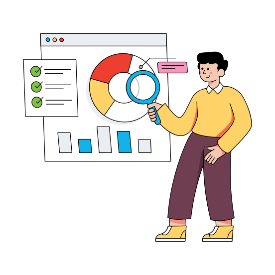 Web Analyzer, Business Chart, Data Analytics, Infographic, Statistics , illustration