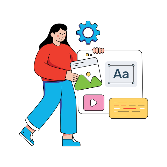 Web Designer, Content Post, Graphic Designer, Content Management, Content Development , illustration