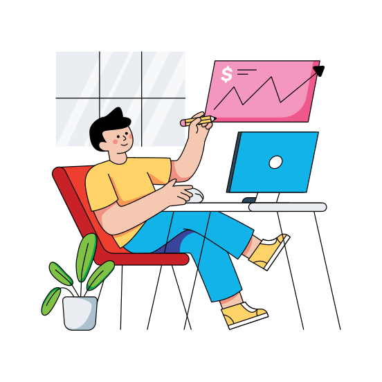 Freelancer, Remote Worker, Work From Home, Telework, Telecommuting, illustration