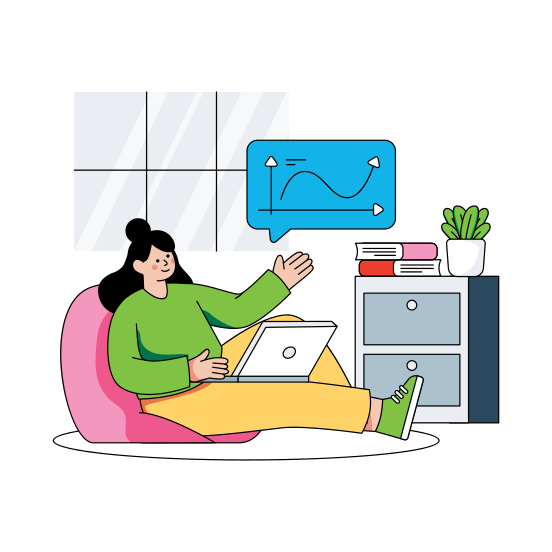Home Workplace, Workspace, Working On A Project, Freelancer, Laptop User , illustration