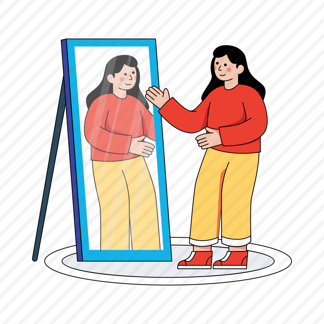 Looking In Mirror, Looking Herself, Seeing Mirror, Female Get Ready, Woman , preview