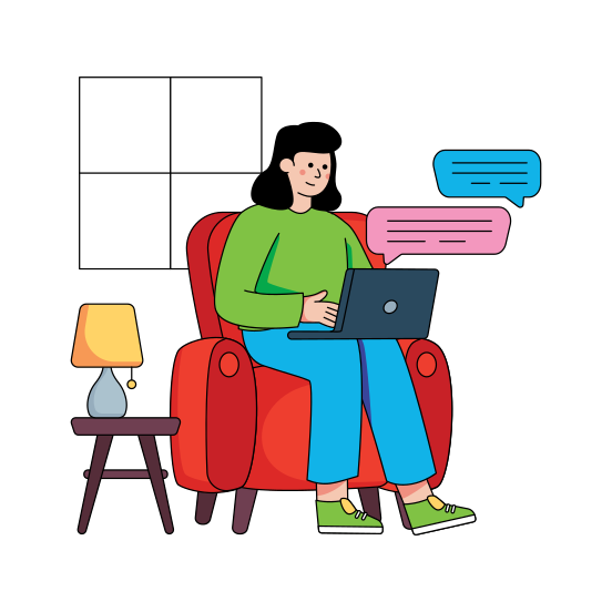 Online Chatting, Online Message, Online Communication, Online Conversation, Online Discussion , illustration