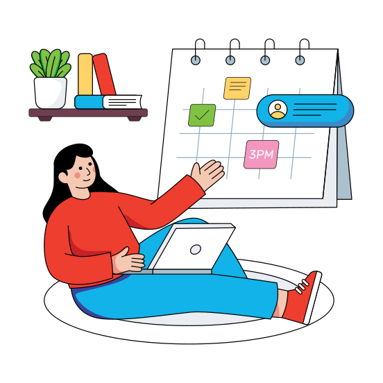Working Calendar, Work Schedule, Planner, Daybook, Work Reminder , illustration