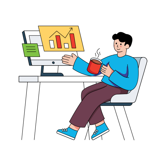 Workplace, Workspace, Workstation, Work From Home, Remote Worker , illustration