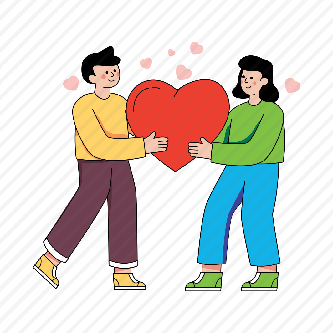 Couple Holding Heart, Lover, Twosome, Partners, Romantic Pose, preview
