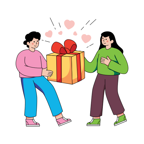 Gift Box, Giving Gift, Wrapped Package, Present, Surprise, illustration
